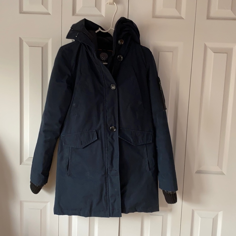 Vince Camuto navy thick parka winter coat Small